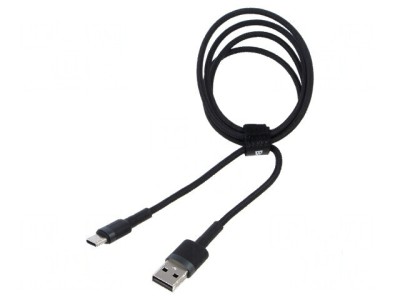 Cablu USB 2.0 A la C 1m 3A negru foto
