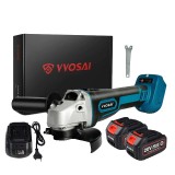 Polizor unghiular, 20V, 5000/10000rpm, disc 125mm, set 2 baterie inclusa, 10x20x30cm, multicolor
