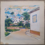 Peisaj din Pirenopolis// serigrafie de Elder Rocha Lima, artist brazilian, Arbori, Ulei, Altul