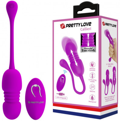 Ou Vibrator Pretty Love Callieri, 12 Moduri Vibratii, 12 Moduri Impingere, Silicon, USB, Mov foto