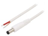 Cablu Alimentare DC Alb 0.5m 1x1mm2 5.5/2.1