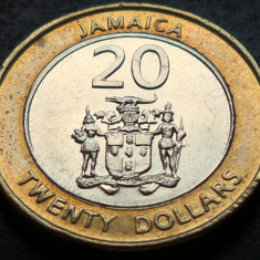 Moneda exotica - bimetal 20 DOLARI - JAMAICA, anul 2008 * cod 4701 = excelenta