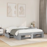 VidaXL Cadru de pat fără saltea Gri Sonoma 160x200cm lemn prelucrat 3295462
