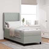 VidaXL Pat cu arcuri cu saltea Gri deschis 80 x 200 cm Catifea 3340844