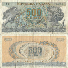 1967 ( 20 X ) , 500 lire ( P-93a.2 ) - Italia
