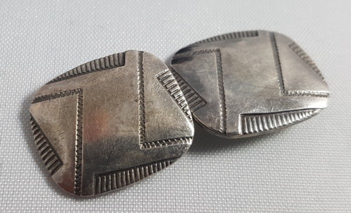 Superbi butoni vintage din argint - art deco