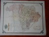 Harta Gorjului, 85x65 cm, Gh. Dobrescu, 1925, uriasa, caserata