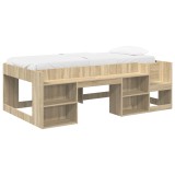 vidaXL Cadru de pat pentru copii cu depozitare Stejar Sonoma 3422637