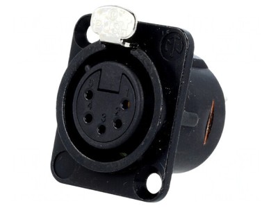 Soclu XLR Mamă 5 Pin pentru Panou NC5FD-L-B-1 foto