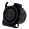 Soclu XLR Mamă 5 Pin pentru Panou NC5FD-L-B-1