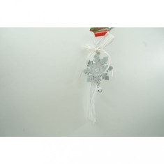 Ornament de brad fulg de nea, flippy, gri, lemn, 25 cm