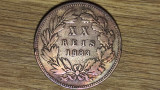 Portugalia - moneda de colectie - 20 XX reis 1883 - Luis I - cu luciu, superba !, Europa