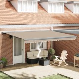 vidaXL Cortina Retractabilă Bej 4 &times; 3 m P&acirc;nză și Aluminiu 3420205