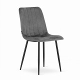 Scaun bucatarie/living, Artool, Lava, catifea, metal, gri si negru, 43x51x90 cm, Leobert