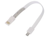 Cablu USB 2.0 A la Micro B 0.23m Alb