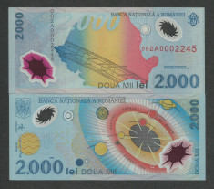 ROMANIA 2000 2.000 LEI 1999 UNC ECLIPSA , Seria 002 A 000 , necirculata foto