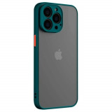 Cumpara ieftin Husa Cover Hard Mat pentru iPhone 13 Pro Rama Verde, Tel Protect