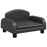 Cumpara ieftin Pat de caini, negru, 50x40x30 cm, piele ecologica