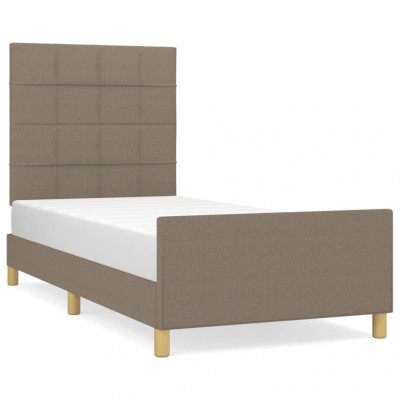 Cadru de pat fara saltea Taupe 80x200 cm tesatura foto