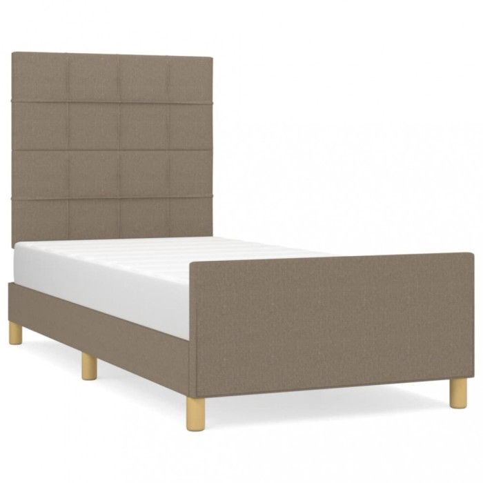 Cadru de pat fara saltea Taupe 80x200 cm tesatura