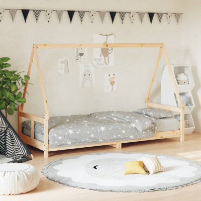 vidaXL Cadru de pat pentru copii, 80x200 cm, lemn masiv de pin foto