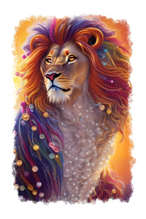 Sticker decorativ Leu, Multicolor, 85 cm, 11732ST