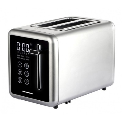 Prajitor de paine digital Heinner, 900 W, panou digital cu control touch, 2 felii, 7 niveluri, Gri foto
