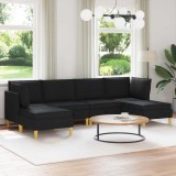 vidaXL Set de mobilier pentru living cu pernă 6 pcs Negru Țesătură 3413687