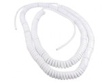 Cablu Spiralat PUR Alb 2x0,75mm2 1,5m