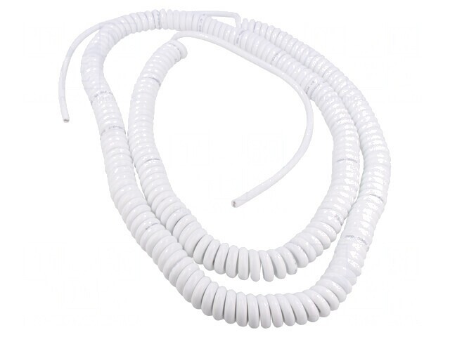 Cablu Spiralat PUR Alb 2x0,75mm2 1,5m