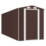 Cumpara ieftin Sopron de gradina, maro inchis, 192x523x223 cm, otel galvanizat