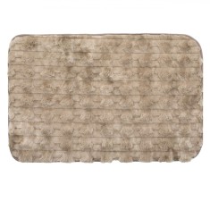 Covor Decorativ, Imitatie de Blana, Dungi, Maro Bej, 80x50cm
