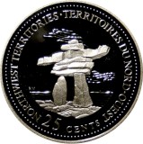 D2 Canada 25 cents 1992/ 125th Anniversary of Canadian Confederation/Northwest Territories /argint .925 ,6 g / /Proof