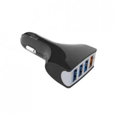 Incarcator Auto x4 Porturi USB , Multi FastCharging si un Port UtraFast QC - Pentru incarcare smartphone\diverse - Culoare Negru