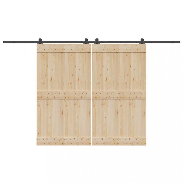 vidaXL Set feronerie pentru uși glisante, negru, 366 cm, oțel 3295785