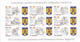 ROMANIA 2019 CONSTITUTIA Bloc cu 9 timbre+ 9 viniete LP2234a MNH**, Istorie, Nestampilat