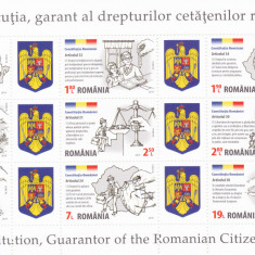 ROMANIA 2019 CONSTITUTIA Bloc cu 9 timbre+ 9 viniete LP2234a MNH**