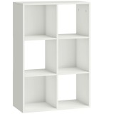 HOMCOM Raft pentru cărți, raft vertical cu 3 niveluri, raft &icirc;ngust cu dispozitiv anti-răsturnare, unitate de depozitare pentru living, dormitor, birou