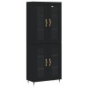 Dulap inalt, negru, 69,5x34x180 cm, lemn compozit