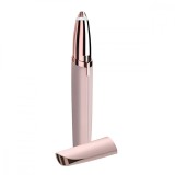 Epilator de sprancene, flippy, aparat de tuns facial sub forma de creion, portabil, alimentare cu baterii, 13x1.5cm, roz