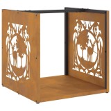 Suport pentru lemne de foc 40x40x40 cm Otel pentru intemperii