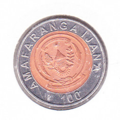 bnk mnd Rwanda 100 francs 2007 unc , bimetal