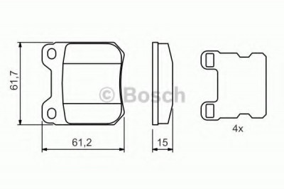 Set placute frana,frana disc SAAB 9-3 (YS3D) (1998 - 2003) BOSCH 0 986 490 500 foto