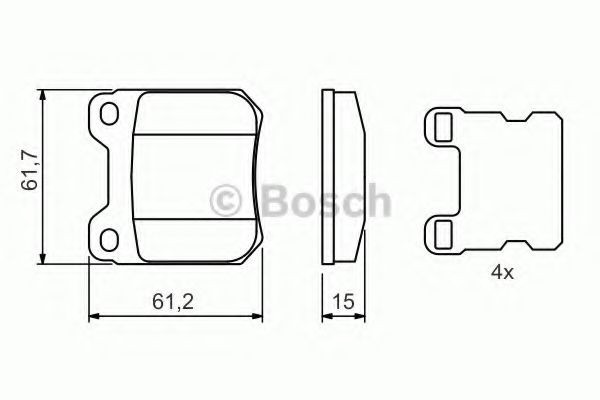 Set placute frana,frana disc SAAB 9-3 (YS3D) (1998 - 2003) BOSCH 0 986 490 500