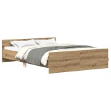 Cumpara ieftin Cadru pat fara saltea Stejar Artisan 135x190cm Lemn prelucrat