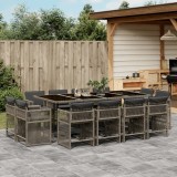 Gossi set mobilier de gradina cu perne, 13 piese, gri, poliratan