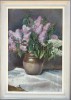Władysław Siwek (1907-1983)-Cană cu liliac, pictură artist polonez, Flori, Ulei, Impresionism