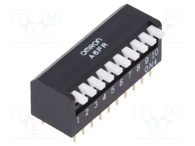 Comutator DIP-SWITCH 10 Sec&Aring;&pound;iuni ON-OFF 0,025A/24VDC OMRON