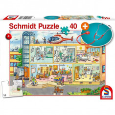 Puzzle Schmidt: În spitalul pentru copii, 40 piese + cadou: stetoscop