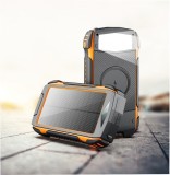 Baterie externa solara-Acumulator solar extern wireless 30000 mAh